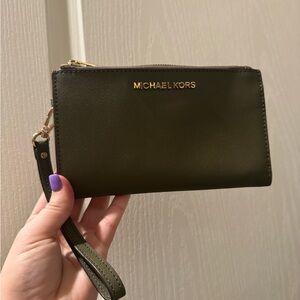 Michael Kors Dark Green Wristlet